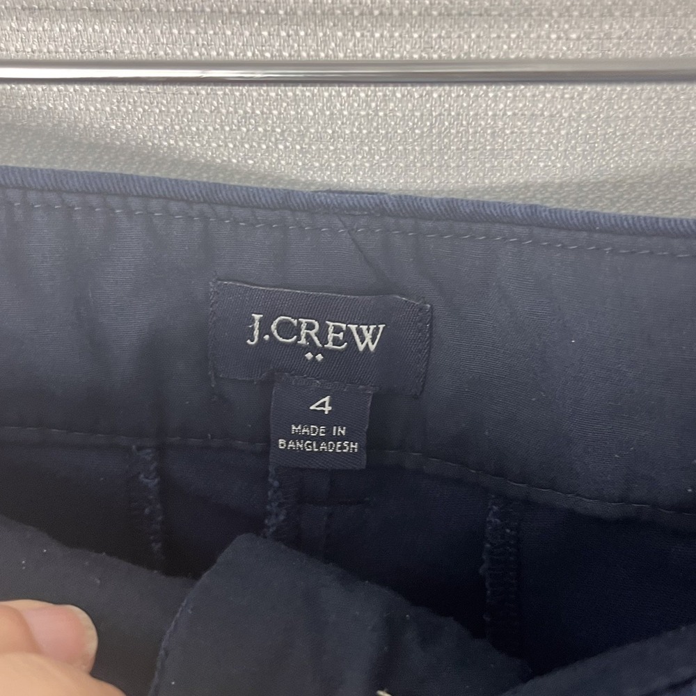 J Crew Shorts Womens 4 Navy Chino Mid Rise Cotton Casual Summer Preppy NEW - Picture 5 of 5